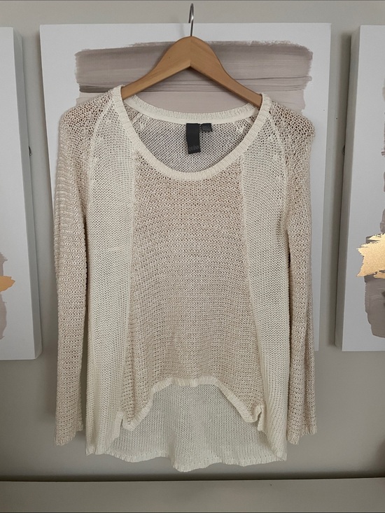 Quinn Sweaters - Quinn Light Cream Open-Knit Scoop Neck Sweater